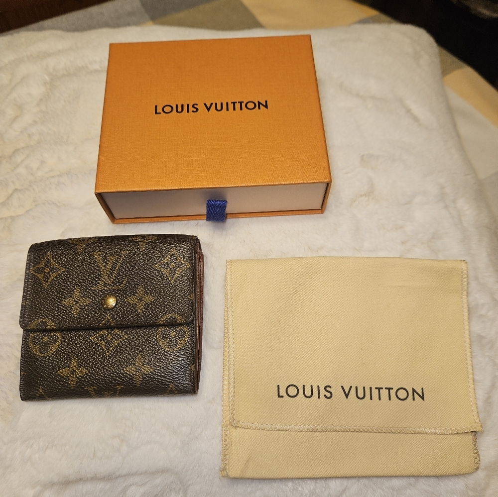 Authentic LOUIS VUITTON Monogram Portefeiulle Elise Leather Wallet Code#  SD0030